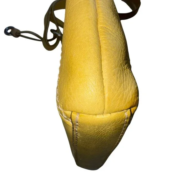 Fossil Women’s Leather Crossbody Bag Yellow Adjustable Strap - Picture 13 of 16